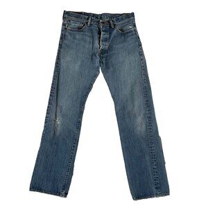 LEVI'S 501 Jeans Mens Straight Fit Denim Blue Medium Wash Sz 32x30 Meas 32x29
